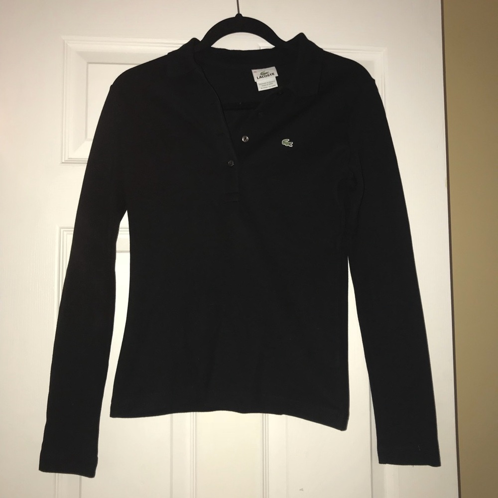 Lacoste black long sleeve polo, women’s